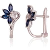 Diamond Sky Jewelry Auksiniai auskarai su deimantais ir safyrais „Crystallite II“