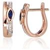 Diamond Sky Jewelry Auksiniai auskarai su deimantais ir safyrais „Dangaus Dovana“