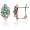 Diamond Sky Jewelry Auksiniai auskarai su deimantais ir smaragdais „Aleksandrija IV“