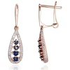 Diamond Sky Jewelry Auksiniai auskarai su deimantais ir safyrais „Kamelija IV“