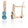 Diamond Sky Jewelry Auksiniai auskarai su deimantais ir topazais „Jūros melodija“