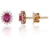Diamond Sky Jewelry Auksiniai auskarai-vinukai su deimantais ir rubinais „Ferro II“