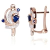 Diamond Sky Jewelry Auksiniai auskarai su deimantais ir safyrais „Grotex VI“