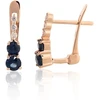 Diamond Sky Jewelry Auksiniai auskarai su deimantais ir safyrais „Nakties šnabždesys“