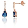 Diamond Sky Jewelry Auksiniai auskarai-vinukai su cirkoniais „Mėlynas Akcentas“