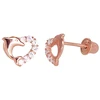 Diamond Sky Jewelry Auksiniai auskarai su cirkoniais „Delfino Meilė“