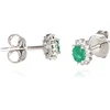 Diamond Sky Jewelry Auksiniai auskarai-vinukai su deimantais ir smaragdais „Ferro III“