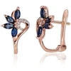 Diamond Sky Jewelry Auksiniai auskarai su deimantais ir safyrais „Crystallite III“