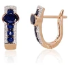 Diamond Sky Jewelry Auksiniai auskarai su deimantais ir safyrais „Eternity II“