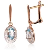 Diamond Sky Jewelry Auksiniai auskarai su deimantais ir topazais „Saulutė“