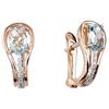 Diamond Sky Jewelry Auksiniai auskarai su deimantais ir topazais „Grakštumas II“