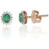 Diamond Sky Jewelry Auksiniai auskarai su deimantais ir smaragdais „Ferro III“