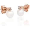 Diamond Sky Jewelry Auksiniai auskarai-vinukai su deimantais ir perlais „Jūros Princesė“
