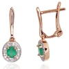 Diamond Sky Jewelry Auksiniai auskarai su deimantais ir smaragdais „Sofia IV“