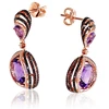 Diamond Sky Jewelry Auksiniai auskarai-vinukai su deimantais ir ametistais „Žvaigždynas“
