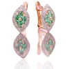 Diamond Sky Jewelry Auksiniai auskarai su deimantais ir smaragdais „Aleksandrija IV“