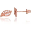 Diamond Sky Jewelry Auksiniai auskarai-vinukai su cirkoniais „Auksinis Lapas VIII“
