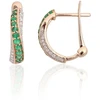 Diamond Sky Jewelry Auksiniai auskarai su deimantais ir smaragdais „Smaragdų melodija“