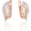 Diamond Sky Jewelry Auksiniai auskarai su deimantais „Auksinė Banga“