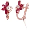 Diamond Sky Jewelry Auksiniai auskarai su deimantais ir rubinais „Crystallite IV“