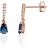 Diamond Sky Jewelry Auksiniai auskarai-vinukai su cirkoniais „Mėlynas Akcentas II“