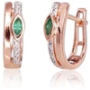 Diamond Sky Jewelry Auksiniai auskarai su deimantais ir smaragdais „Dangaus Dovana III“