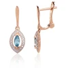 Diamond Sky Jewelry Auksiniai auskarai su deimantais ir topazais „Vandenyno spindesys“