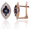 Diamond Sky Jewelry Auksiniai auskarai su deimantais ir safyrais „Aleksandrija V“