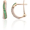 Diamond Sky Jewelry Auksiniai auskarai su deimantais ir smaragdais „Smaragdų melodija“