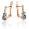 Diamond Sky Jewelry Auksiniai auskarai su deimantais ir topazais „Jūros melodija“