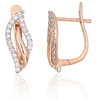 Diamond Sky Jewelry Auksiniai auskarai su deimantais „Auksinė Banga“