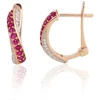 Diamond Sky Jewelry Auksiniai auskarai su deimantais ir rubinais „Rubinų melodija“