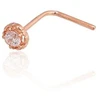 Diamond Sky Jewelry Auksinis nosies auskaras su cirkoniais „Auksinė Gėlė V“