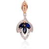 Diamond Sky Jewelry Auksinis pakabukas su deimantais ir safyrais „Aleksandrija“