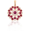 Diamond Sky Jewelry Auksinis pakabukas su deimantais ir rubinais „Raudonoji Žavesys“