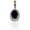 Diamond Sky Jewelry Auksinis pakabukas su deimantais ir safyrais „Saulutė V“