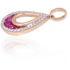 Diamond Sky Jewelry Auksinis pakabukas su deimantais ir rubinais „Atėnė V“