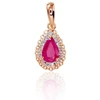 Diamond Sky Jewelry Auksinis pakabukas su deimantais ir rubinais „Renaissance III“