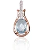 Diamond Sky Jewelry Auksinis pakabukas su deimantais ir topazais „Grakštumas II“