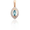 Diamond Sky Jewelry Auksinis pakabukas su deimantais ir topazais „Vandenyno Švytėjimas“