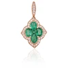Diamond Sky Jewelry Auksinis pakabukas su deimantais ir smaragdais „Deimantų Gėlė X“