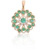 Diamond Sky Jewelry Auksinis pakabukas su deimantais ir smaragdais „Imperatorės Žiedas“