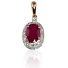 Diamond Sky Jewelry Auksinis pakabukas su deimantais ir rubinais „Saulutė II“