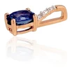 Diamond Sky Jewelry Auksinis pakabukas su deimantais ir safyrais „Grakštumas II“