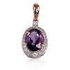 Diamond Sky Jewelry Auksinis pakabukas su deimantais ir ametistais „Saulutė“