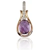 Diamond Sky Jewelry Auksinis pakabukas su deimantais ir ametistais „Grakštumas“