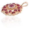 Diamond Sky Jewelry Auksinis pakabukas su deimantais ir rubinais „Raudonoji Žavesys“
