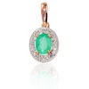 Diamond Sky Jewelry Auksinis pakabukas su deimantais ir smaragdais „Sofia VII“