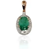 Diamond Sky Jewelry Auksinis pakabukas su deimantais ir smaragdais „Grakštumas III“