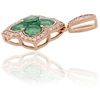 Diamond Sky Jewelry Auksinis pakabukas su deimantais ir smaragdais „Deimantų Gėlė X“